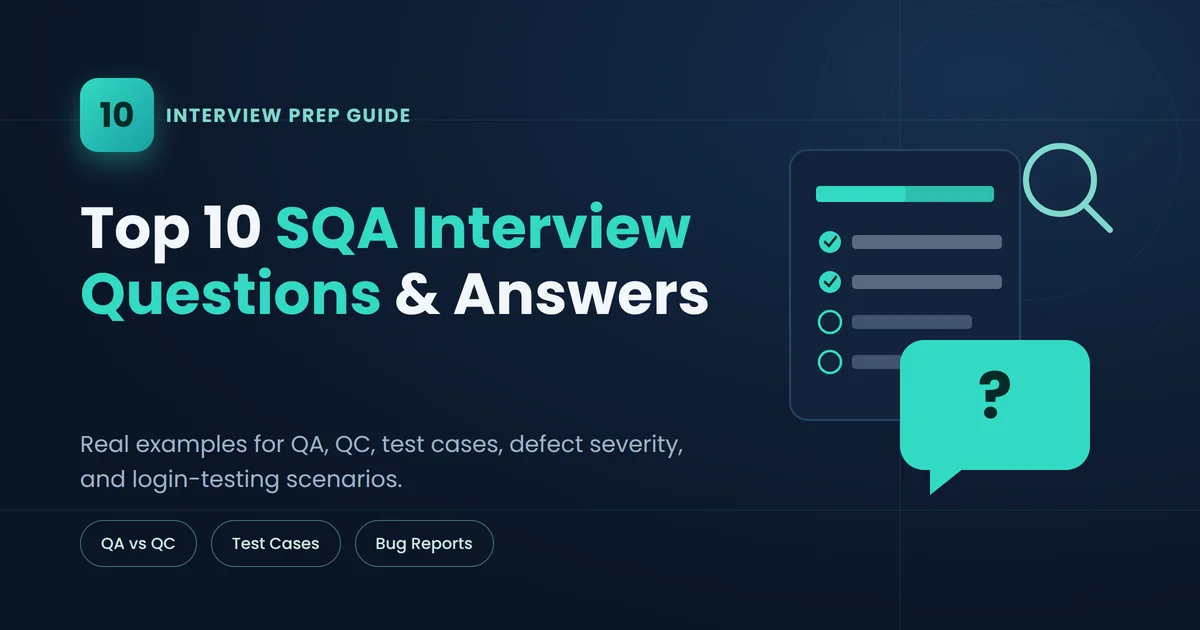 SQA Interview Questions