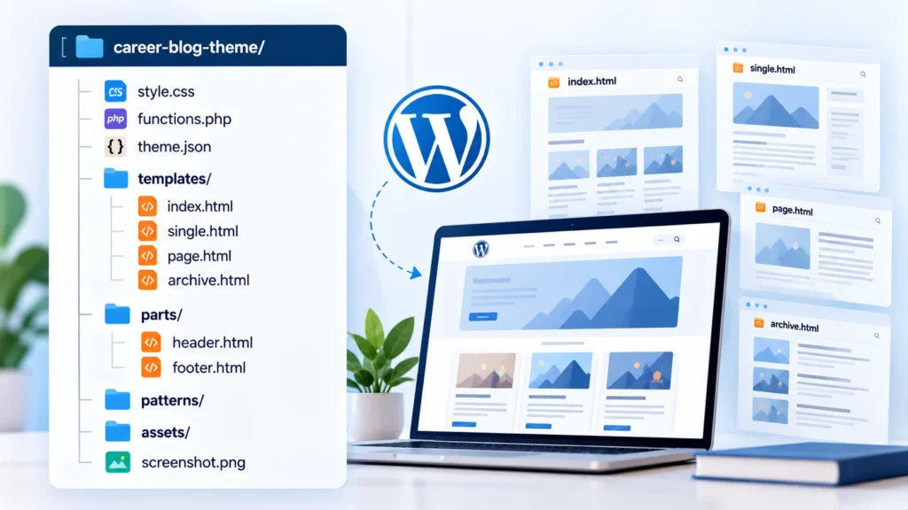 WordPress theme development folder structure
